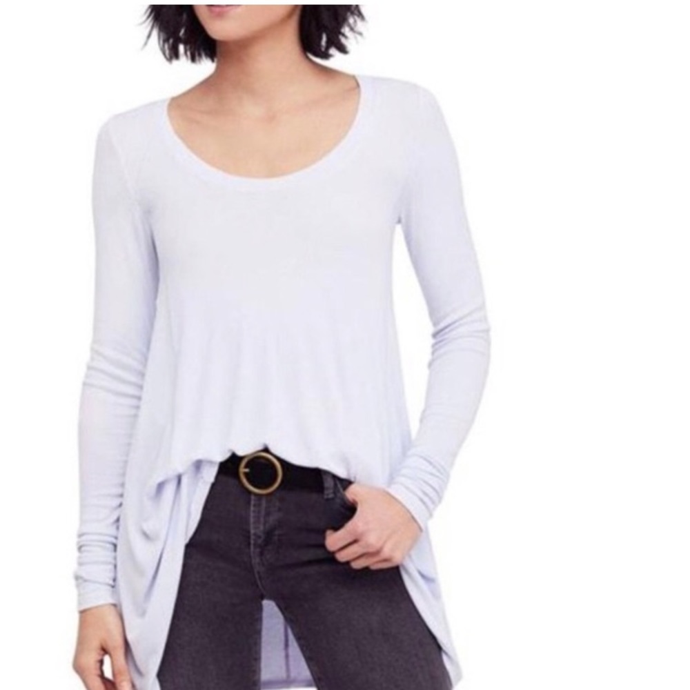 Free People January Ribbed Scoop Neck Tee M